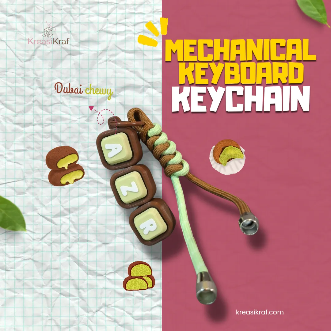 Mechanical Keyboard Keychain Custom Nama (Bubble)