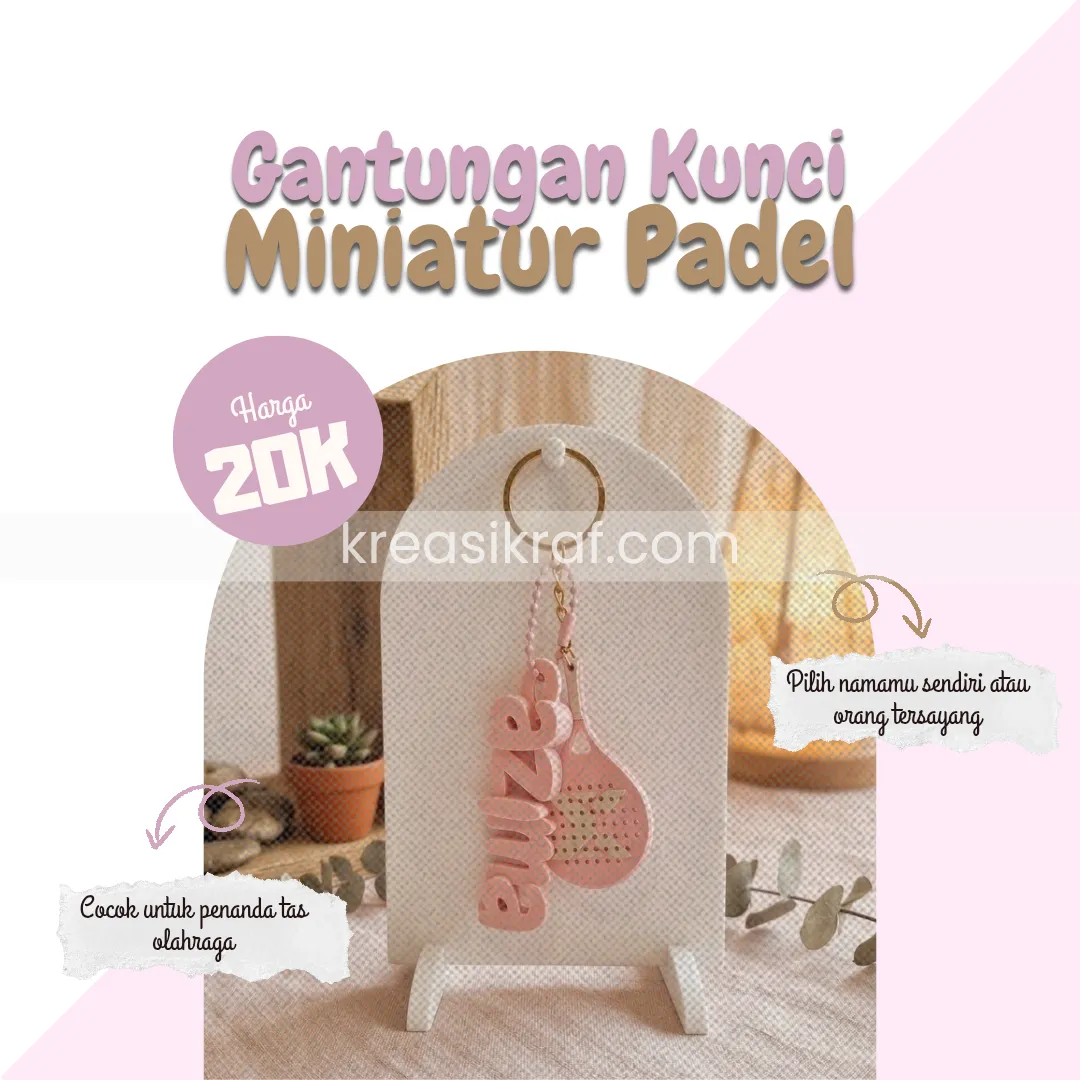 Gantungan Kunci Miniatur Padel